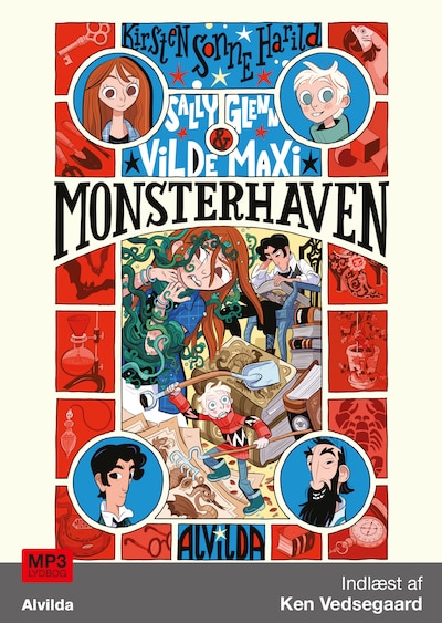 Sally, Glenn og vilde Maxi 3: Monsterhaven – omslag til lydbogen af Kirsten Sonne Harild