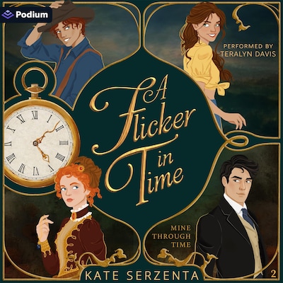 A Flicker in Time – omslag til lydbogen af Kate Serzenta