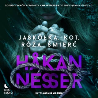 Jaskółka, kot, róża, śmierć – okładka audiobooka, autor Håkan Nesser