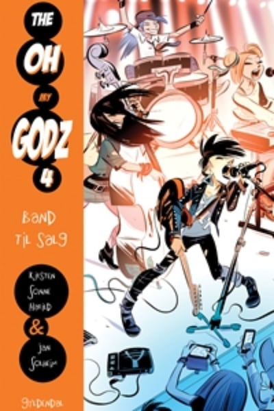 The Oh My Godz 4 - Band til salg – omslag til lydbogen af Kirsten Sonne Harild, Jan Solheim