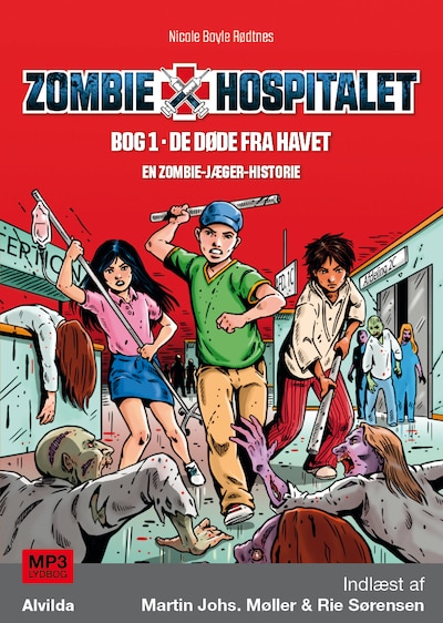 Zombie-hospitalet 1: De døde fra havet – omslag til lydbogen af Nicole Boyle Rødtnes