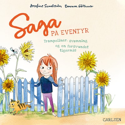 Saga på eventyr (1) - trampoliner, svømning og en forsvundet tigermis – omslag til lydbogen af Josefine Sundström