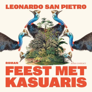 Feest met kasuaris – omslag van het luisterboek van Leonardo San Pietro