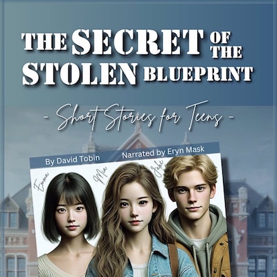 The Secret of the Stolen Blueprint – omslag til lydbogen af David Tobin