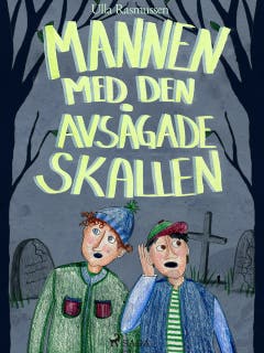 Mannen med den avsågade skallen – omslag till ljudboken av Ulla Rasmussen