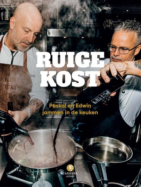 Ruige kost: Paskal en Edwin jammen in de keuken – omslag van het luisterboek van Edwin Vinke,Paskal Jakobsen