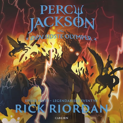 Percy Jackson 5: Den sidste olymper – omslag til lydbogen af Rick Riordan