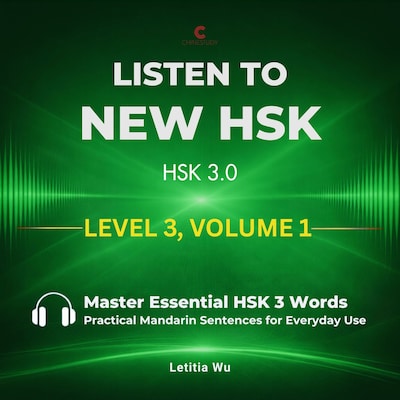 Listen to New HSK (HSK 3.0): Level 3, Volume 1 – omslag til lydbogen af Letitia Wu