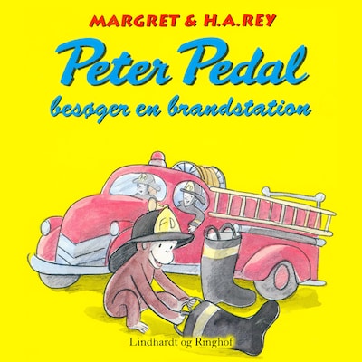 Peter Pedal besøger en brandstation – omslag til lydbogen af H.A. Rey