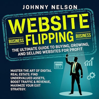 How to Start a Website Flipping Business – omslag til lydbogen af Johnny Nelson