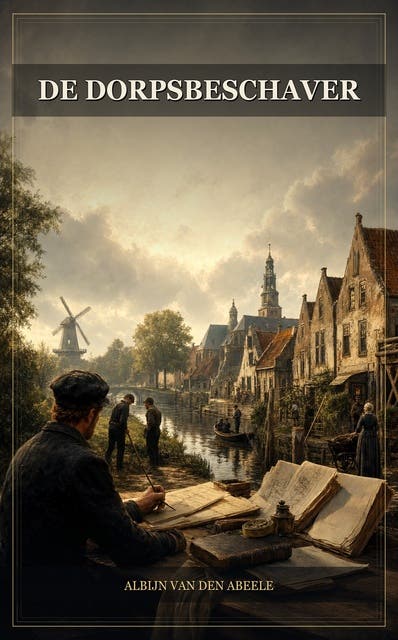 De dorpsbeschaver – omslag van het luisterboek van Albijn Van Den Abeele