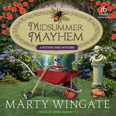 Midsummer Mayhem – omslag til lydbogen af Marty Wingate