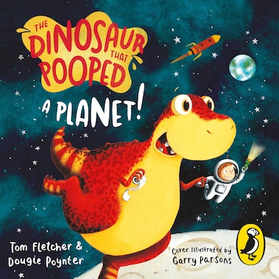 The Dinosaur that Pooped a Planet! – omslag til lydbogen af Tom Fletcher, Dougie Poynter
