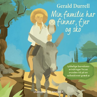 Min familie har finner, fjer og sko – omslag til lydbogen af Gerald Durrell