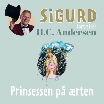 Sigurd fortæller om Prinsessen på ærten – omslag til lydbogen af Sigurd Barrett