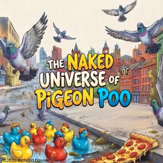 The Naked Universe of Pigeon Poo: Where to find my true colours – omslag till ljudboken av Richard Davies