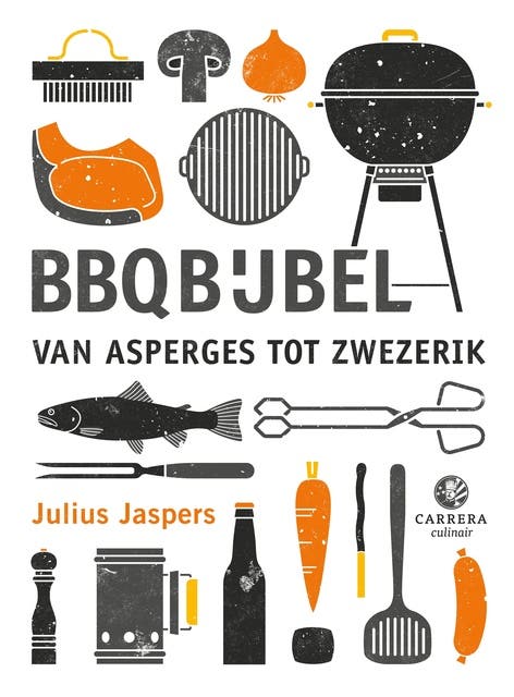 BBQBijbel: Van asperges tot zwezerik – omslag van het luisterboek van Julius Jaspers