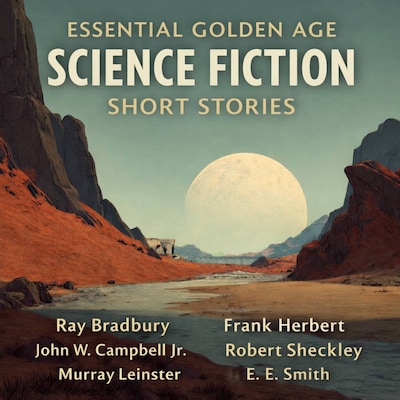 Essential Golden Age Science Fiction Short Stories – omslag til lydbogen af Ray Bradbury, Frank Herbert, John W. Campbell Jr.