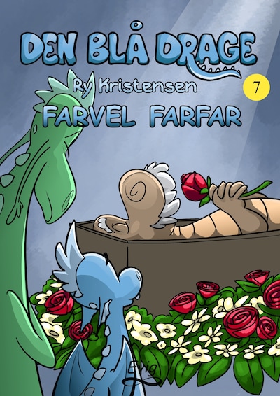 Den blå drage 7 - Farvel farfar – omslag til lydbogen af Ry Kristensen