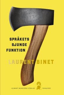 Språkets sjunde funktion – omslag till ljudboken av Laurent Binet