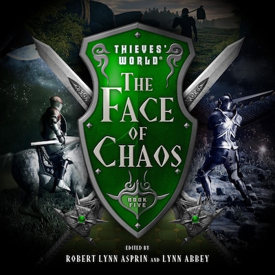 The Face of Chaos – omslag til lydbogen af Joe Haldeman, John Brunner, Philip José Farmer