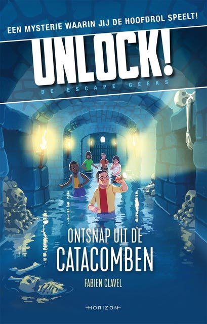 Unlock 1: Ontsnap uit de catacomben – omslag van het luisterboek van Fabien Clavel
