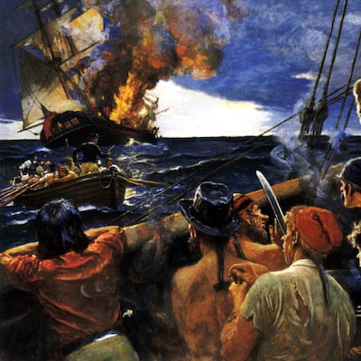 The Mutiny on Board H.M.S. Bounty, with eBook – omslag til lydbogen af William Bligh