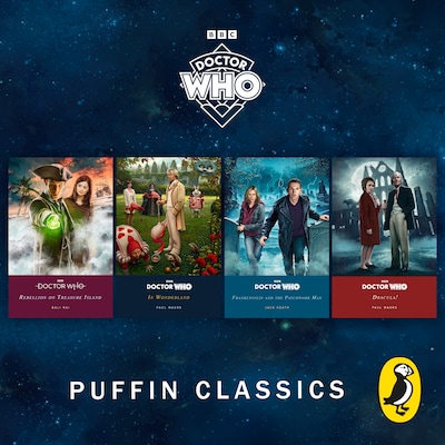 Doctor Who: Puffin Classics – omslag til lydbogen af Paul Magrs, Jack Heath, Bali Rai