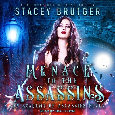 Menace to the Assassins – omslag til lydbogen af Stacey Brutger