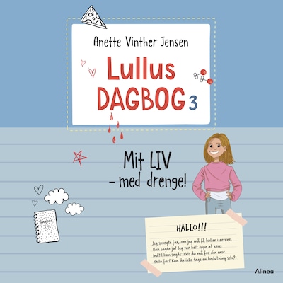 Lullus dagbog 3 - Mit liv - med drenge!, Rød Læseklub – omslag til lydbogen af Anette Vinther Jensen