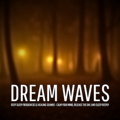Dream Waves – Deep Sleep Frequencies & Healing Sounds – omslag til lydbogen af NightMIND Studios – Soothing Frequencies for Deep Sleep