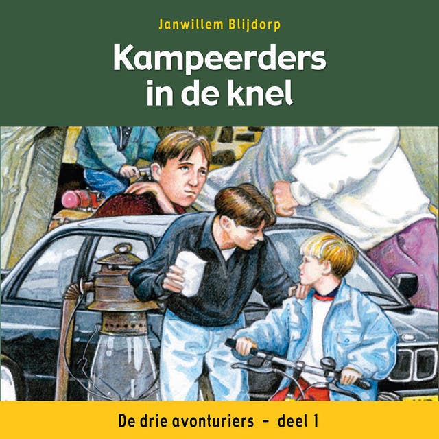 Kampeerders in de knel – omslag van het luisterboek van Janwillem Blijdorp