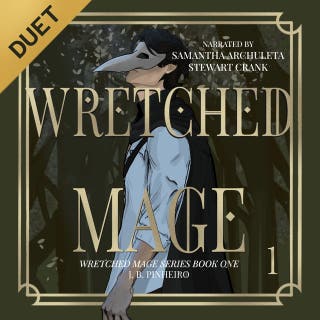 Wretched Mage: A Slow-Burn Romantic Fantasy – omslag till ljudboken av J.B. Pinheiro