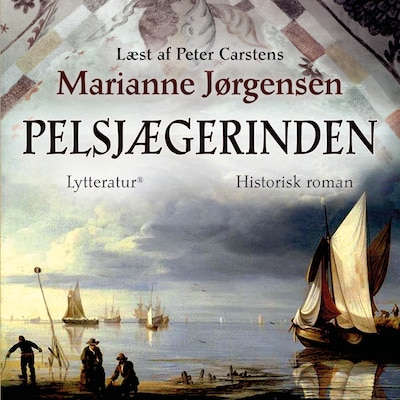 Pelsjægerinden – omslag til lydbogen af Marianne Jørgensen