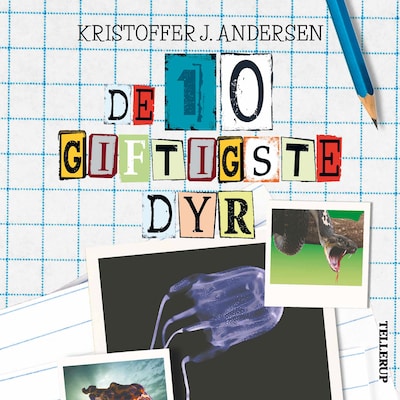 De 10 dyr: De 10 giftigste dyr – omslag til lydbogen af Kristoffer J. Andersen