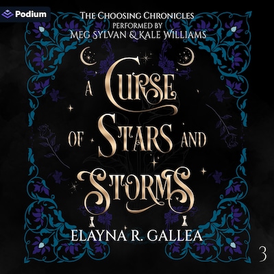 A Curse of Stars and Storms – omslag til lydbogen af Elayna R. Gallea