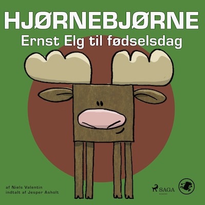 Hjørnebjørne 49 - Ernst Elg til fødselsdag – omslag til lydbogen af Niels Valentin