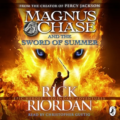 Magnus Chase and the Sword of Summer (Book 1) – omslag til lydbogen af Rick Riordan