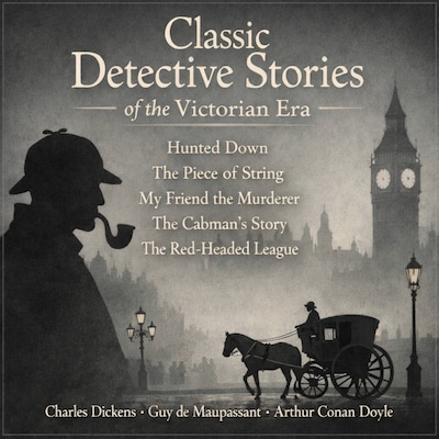 Classic Detective Stories of the Victorian Era – omslag til lydbogen af Charles Dickens, Arthur Conan Doyle, Guy de Maupassant