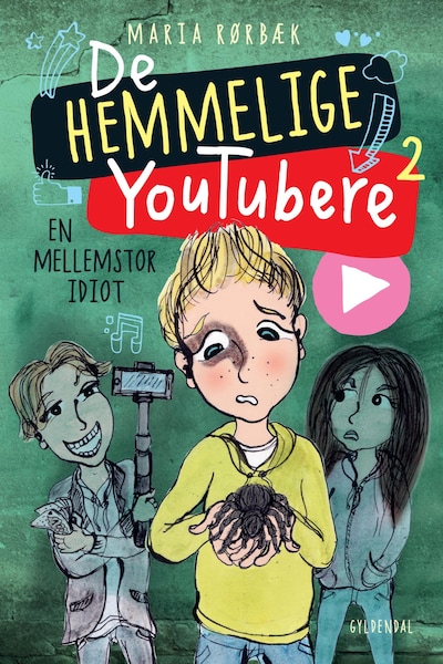 De Hemmelige Youtubere 2 - En mellemstor idiot – omslag til lydbogen af Maria Rørbæk