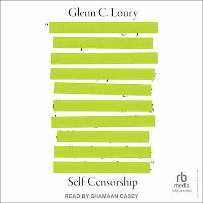 Self-Censorship – omslag til lydbogen af Glenn C. Loury