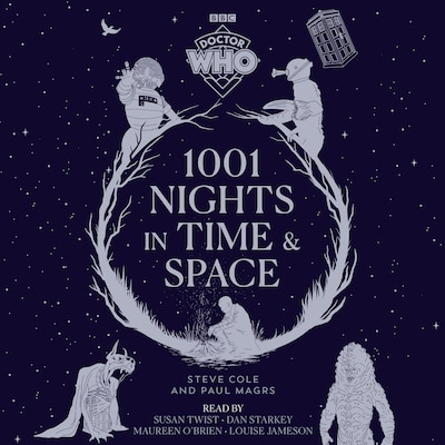 Doctor Who: 1001 Nights in Time and Space – omslag til lydbogen af Steve Cole, Paul Magrs