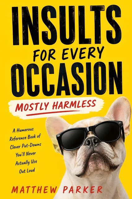 Insults for Every Occasion, Mostly Harmless: A Humorous Reference Book of Clever Put-Downs You'll Never Actually Use Out Loud – omslag til lydbogen af Matthew Parker