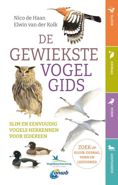De gewiekste vogelgids: Slim en eenvoudig vogels herkennen voor iedereen – omslag van het luisterboek van Elwin van der Kolk,Nico de Haan