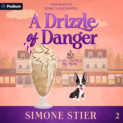 A Drizzle of Danger – omslag til lydbogen af Simone Stier