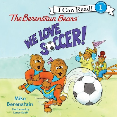 The Berenstain Bears: We Love Soccer! – omslag til lydbogen af Mike Berenstain