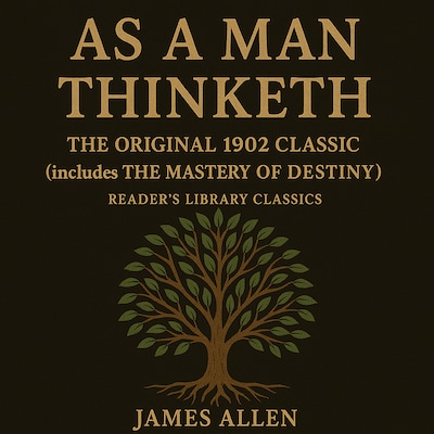 As a Man Thinketh - The Original 1902 Classic (includes The Mastery of Destiny) (Reader's Library Classics) – omslag til lydbogen af James Allen