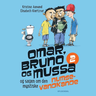Omar, Bruno og Mussa og sagen om den mystiske numsevandkande - 2 – omslag til lydbogen af Kristina Aamand, Elisabeth Kiertzner