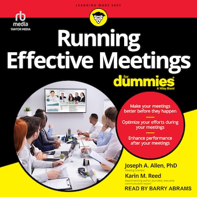 Running Effective Meetings For Dummies – omslag til lydbogen af Joseph A. Allen, PhD, Karin M. Reed