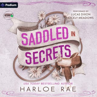 Saddled in Secrets: A Cloverleaf Meadows Standalone – omslag till ljudboken av Harloe Rae
